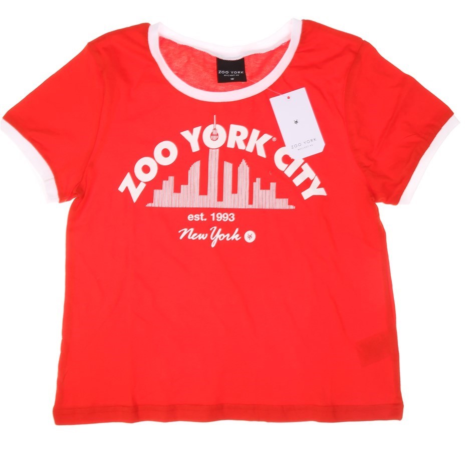 5 x ZOO YORK Women's City Crew Neck T-Shirt, Size 10, Red. Buyers Note - D