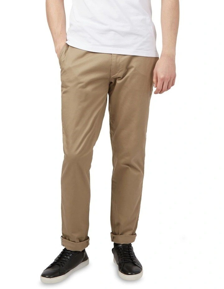 BEN SHERMAN Men's Stretch Slim Chino, Size 36x32, Latte (163), 98% Cotton,