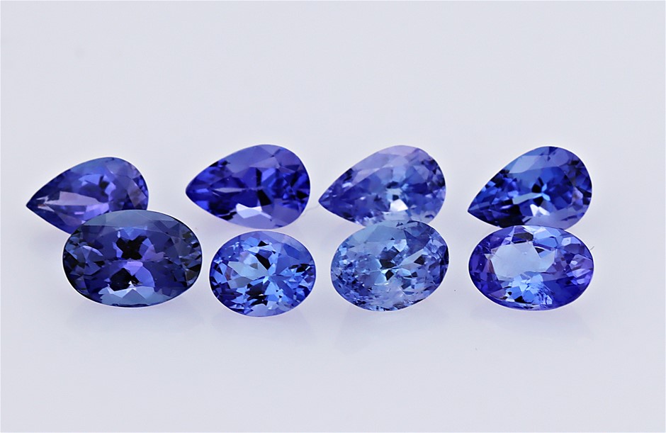 4.05 Carats Cornflower Tanzanite Parcel 8 Pieces