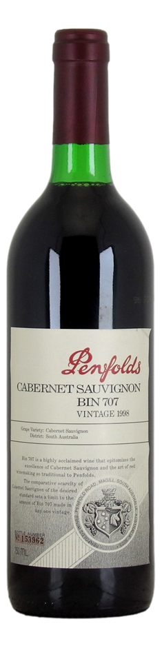 Penfolds Bin 707 Cabernet Sauvignon 1998 (1x 750mL) SA.