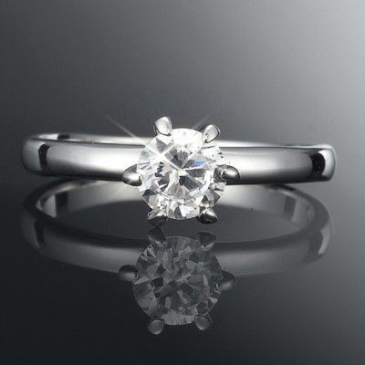 Stunning Rhodium Plated Simulated Diamond Ring - US Size 6