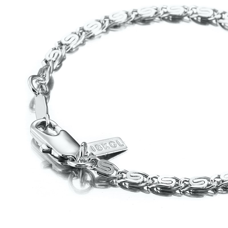 925 Sterling Silver Plated Children's Snail Chain Bracelet - 4.5"