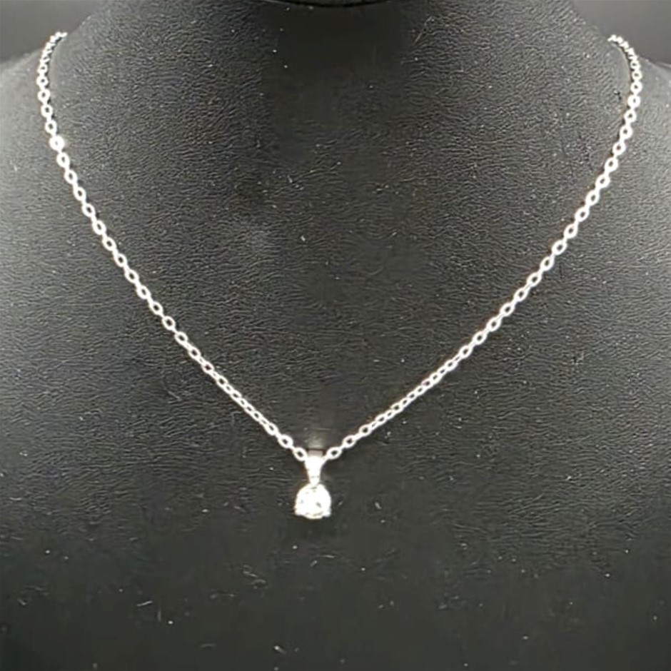 Designer Drop Pendant Necklace in Silver