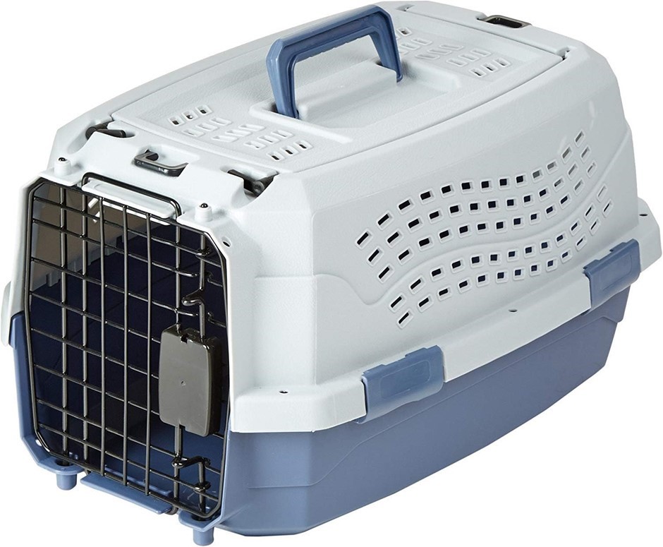 AMAZON BASICS Two-Door Top-Load Hard-Sided Pet Travel Carrier, 48cm. NB: No