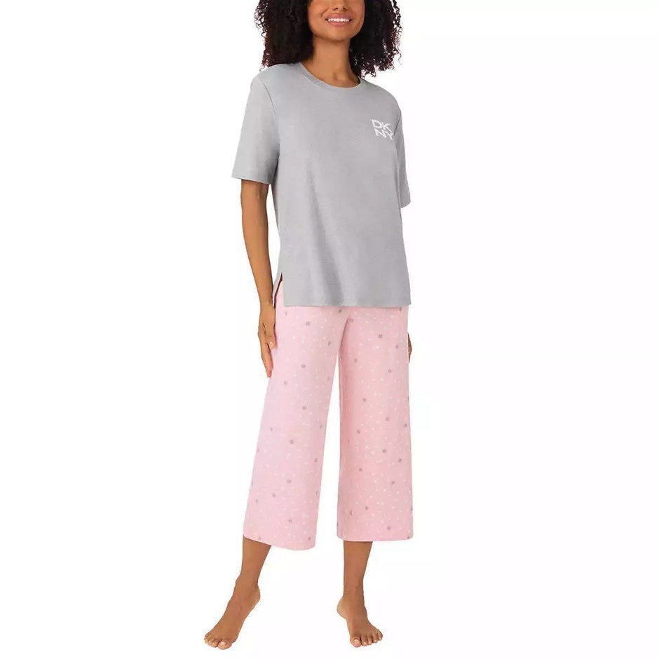 2pc DKNY Women's Lounge Set, Size M, LightGrey/Pink. Buyers Note - Discoun