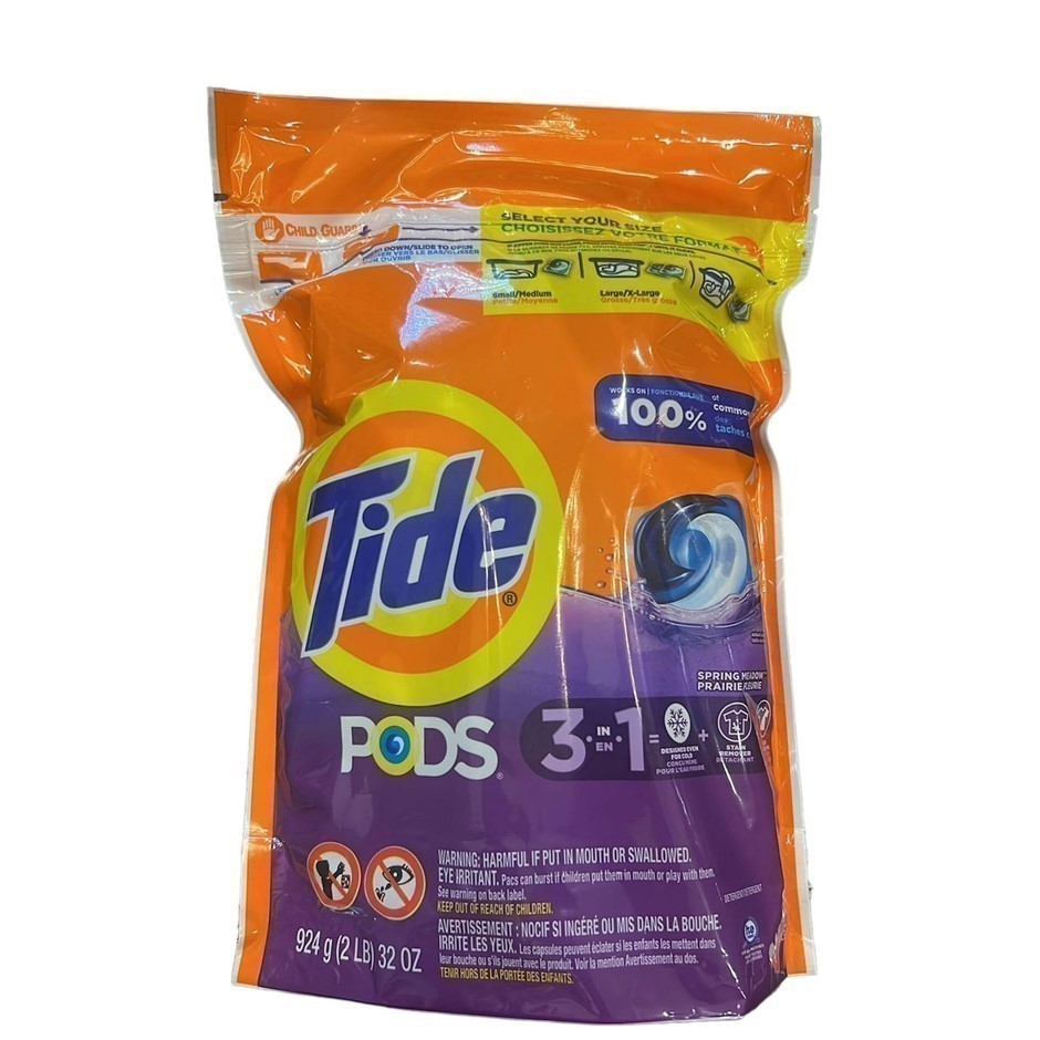 2 x 39pk TIDE Pods 3-in-1 Capsules, Total 924g, Spring Meadow. Buyers Note