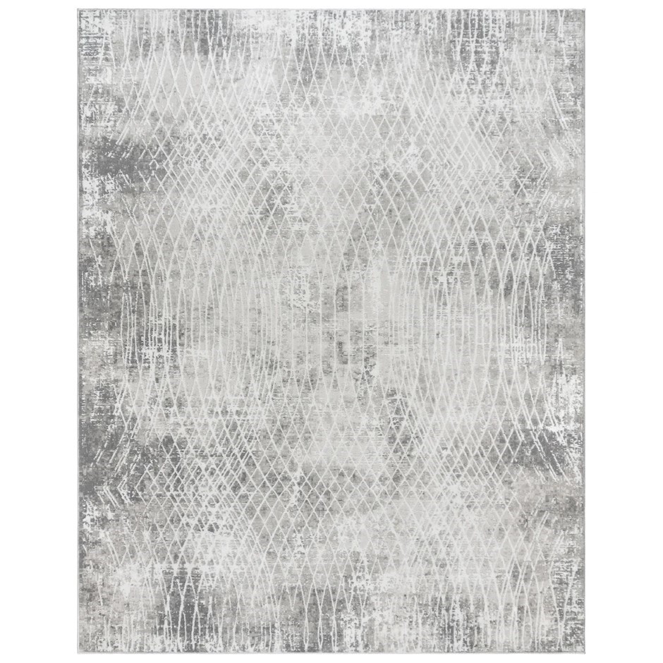 GERMENIAN Locksley Area Rug, G19518 Shai Grey, 200 x 274cm. NB: Has been u