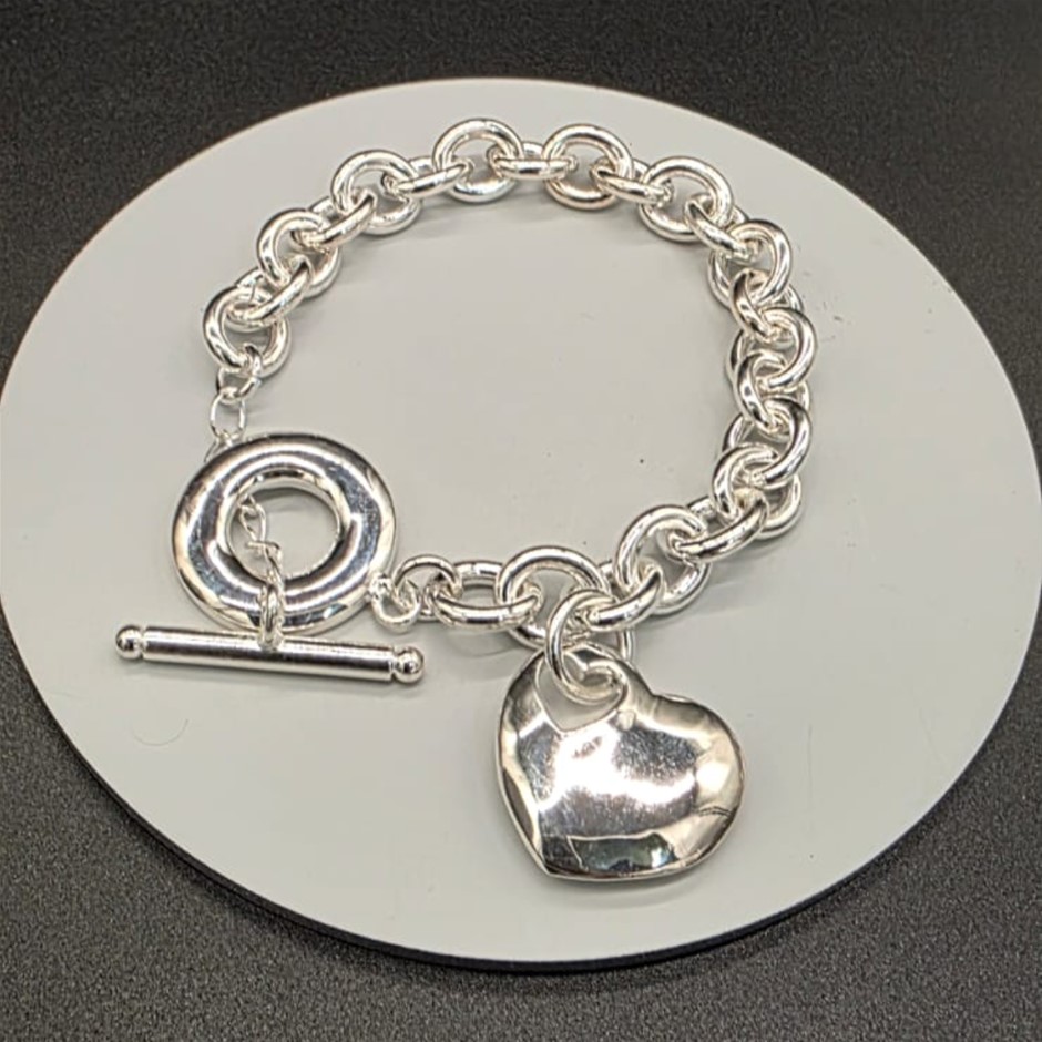 Designer Charm Locket Bracelet in Silver
