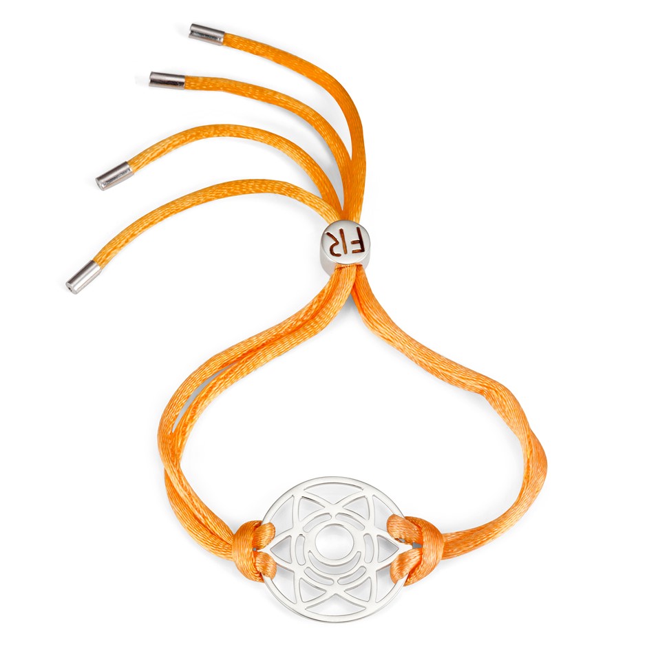 Solid 925 Sterling Silver Chakra Bracelet - Sacral Chakra