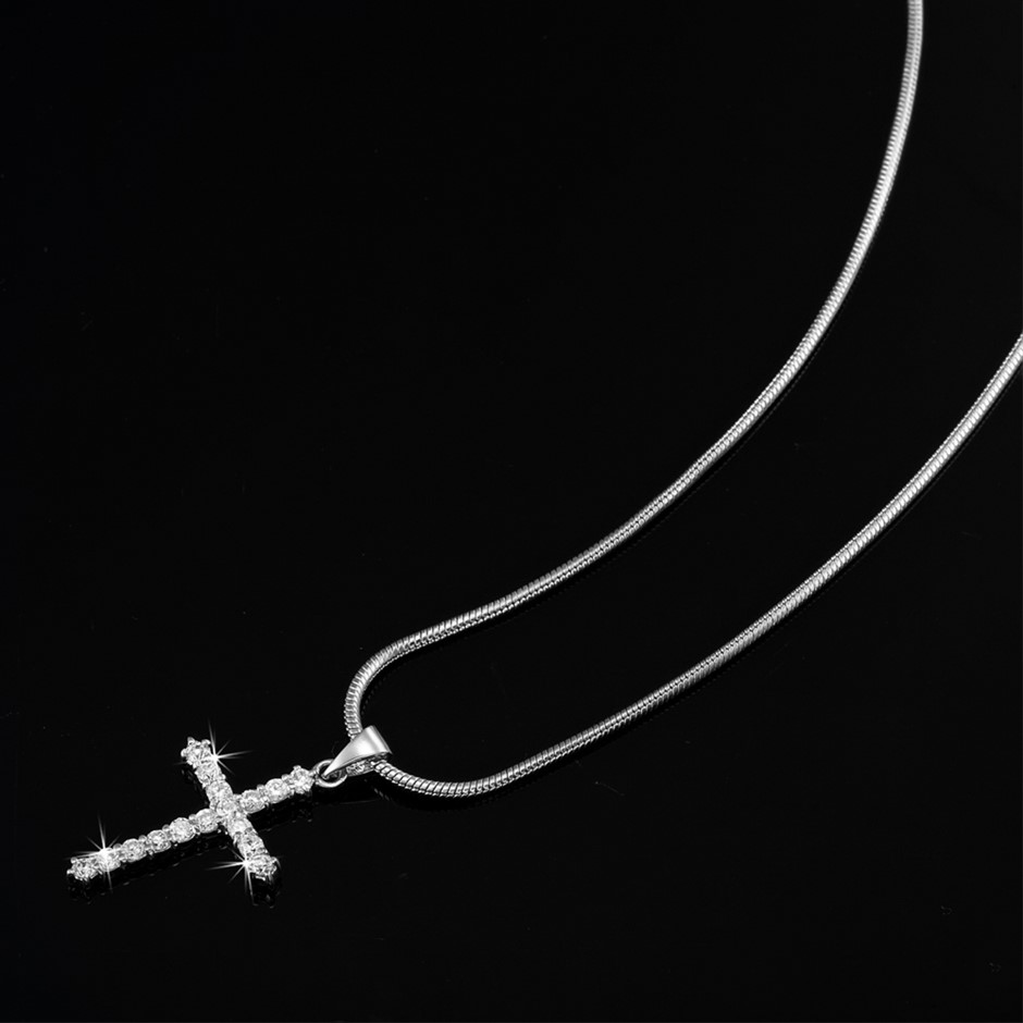 Cross Pendant Featuring 16 Crystals by Swarovski®