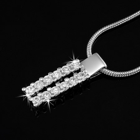 Double Pave Pendant Featuring 12 Crystals by Swarovski®