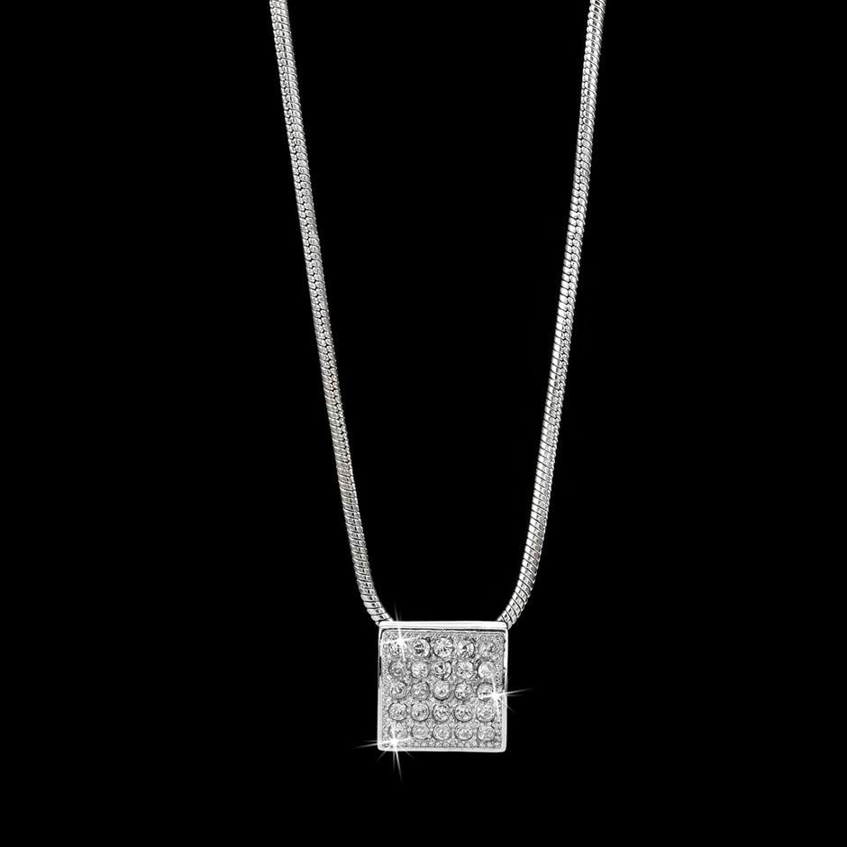 Square Pave Pendant Featuring 25 Crystals by Swarovski®