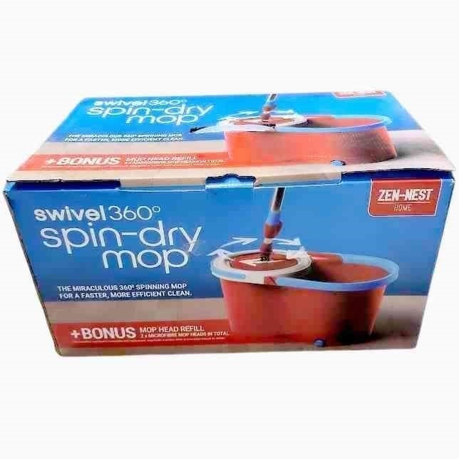 ZEN-NEST Premium Spin Mop & Head, Red