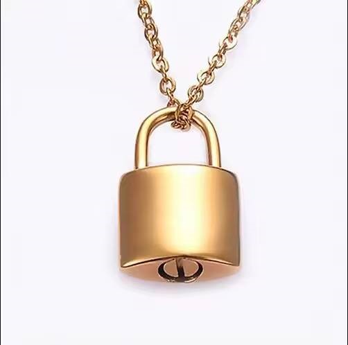 Designer Cremation Ashes Locket Necklace in Gold