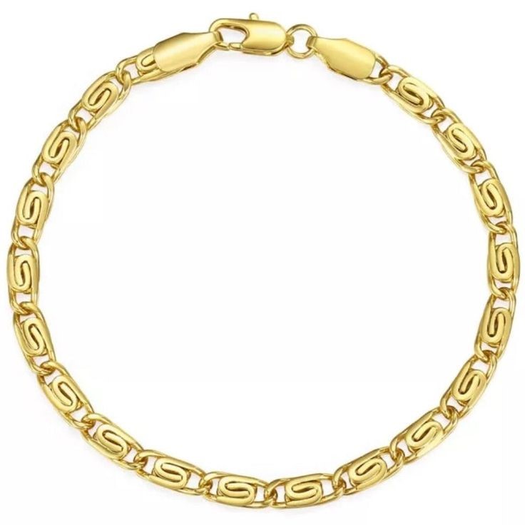 18ct Heavy Yellow Gold Plated Fine Maritime Chain Anklet - 10.5 inches