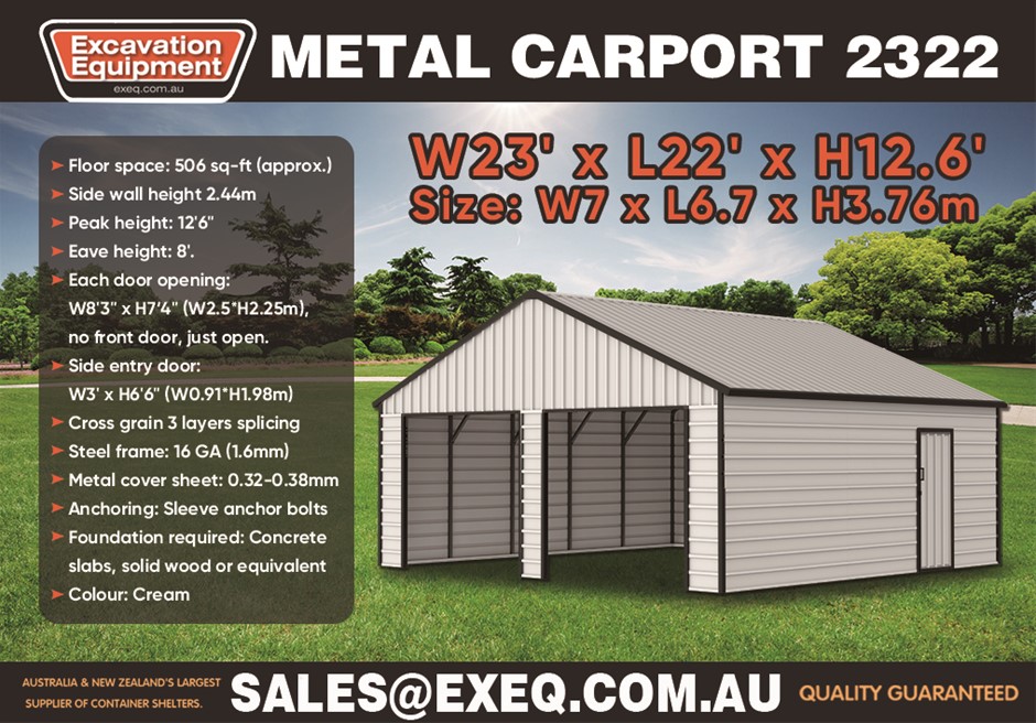 2025 23ft x 22ft Garage / Carport (Unused)