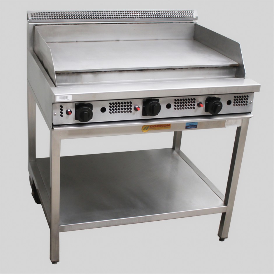 Cookon Gas 900mm Wide Flat Griddle With Leg Stand