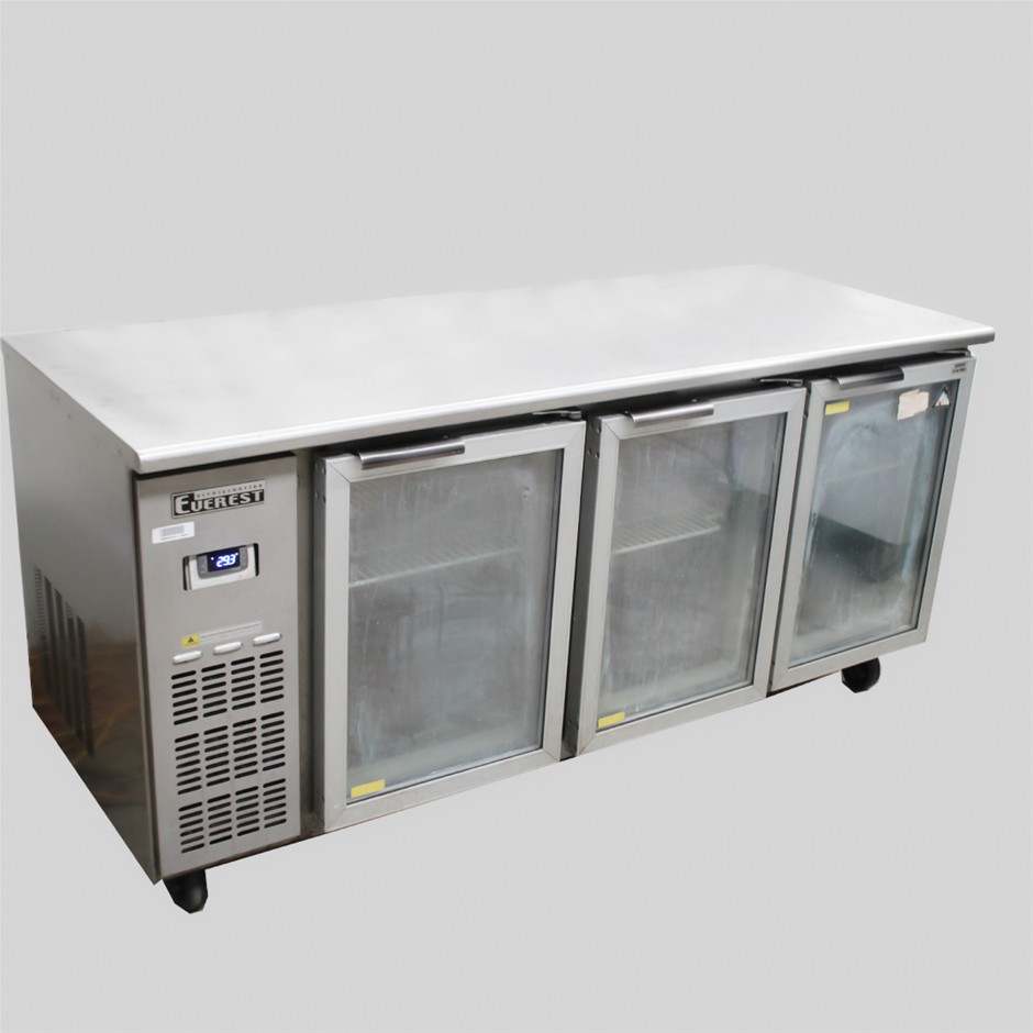 Everest 3 Glass Door Under Bench Fridge