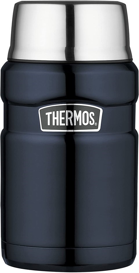 THERMOS Stainless Steel Vacuum Insulated Food Jar, 710mL Capacity, Midnight