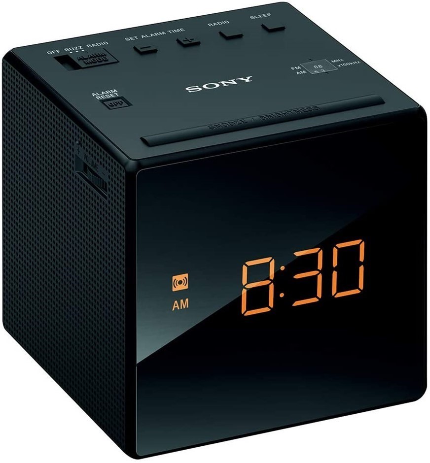 SONY Alarm Clock Radio, Black (ICF-C1).