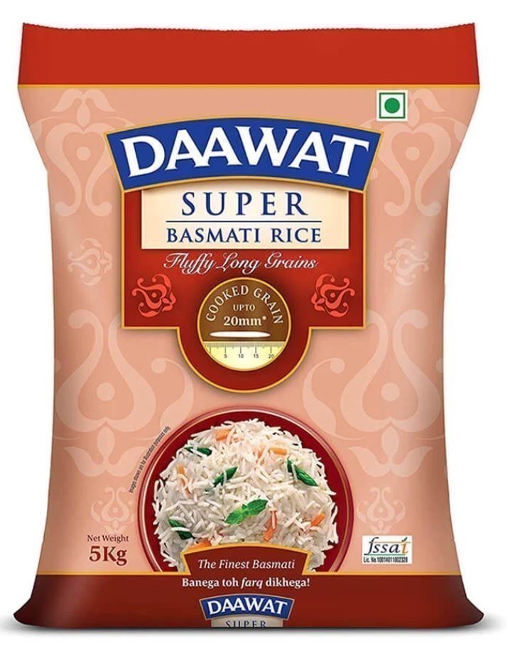 2 x Assorted Rice Grain Packs, Incl: DAAWAT Super Basmati Rice, 5kg & SUNRI