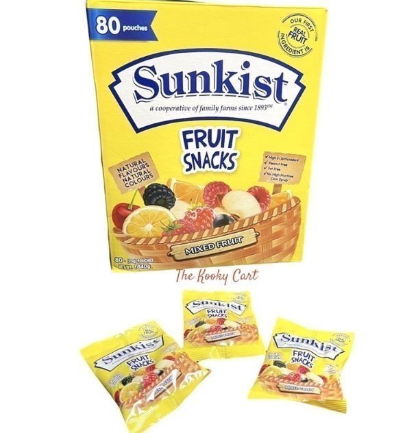 2 x Box of 80pc SUNKIST Fruit Snacks, Mixed Fruits, 1840g. NB: Not in origi