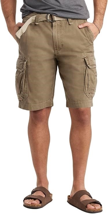 UNIONBAY Men's Survivor Belted Cargo Short, Size 24, Dugout (204Y), Y186F3D