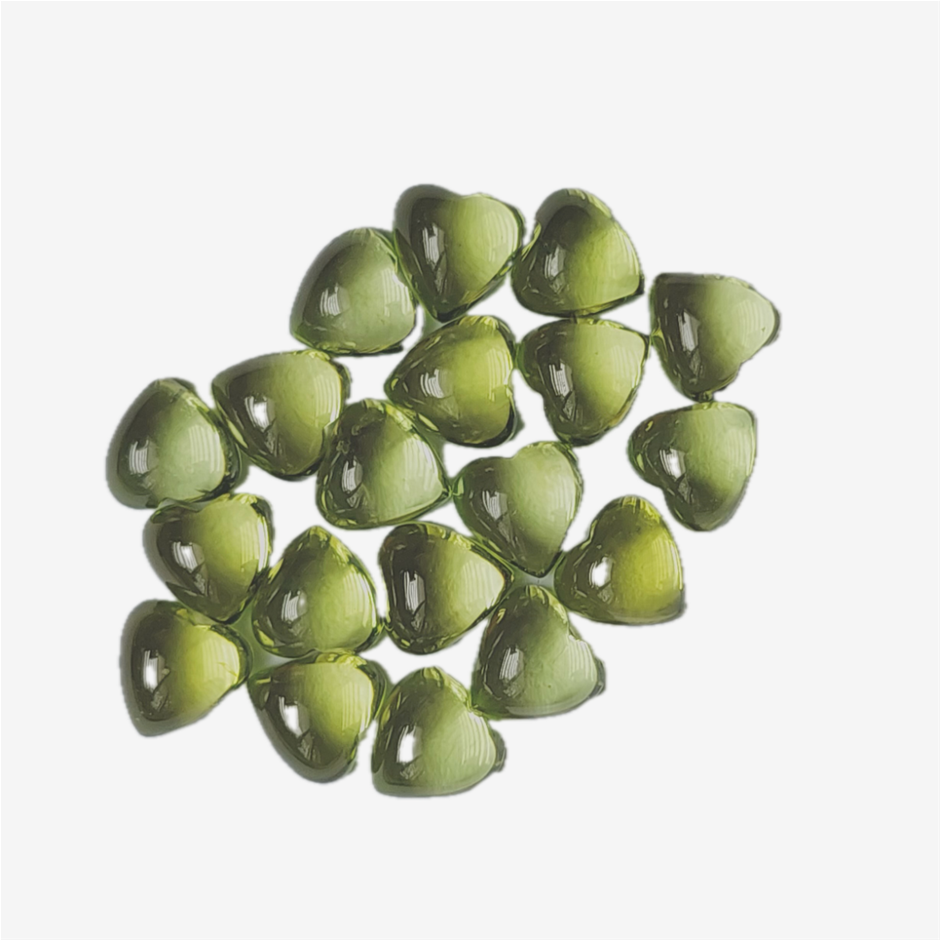 5x5mm Cab Heart Peridot