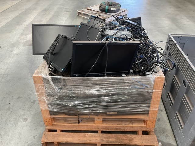 Crate of Assorted Monitors, Keyboards and Cables Auction (0038-9064819 ...