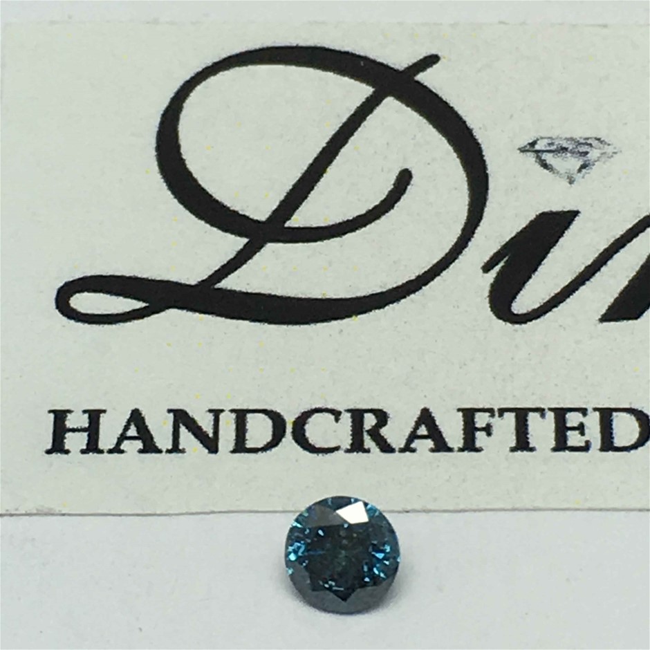 0.15ct One Stone Blue Diamond Round