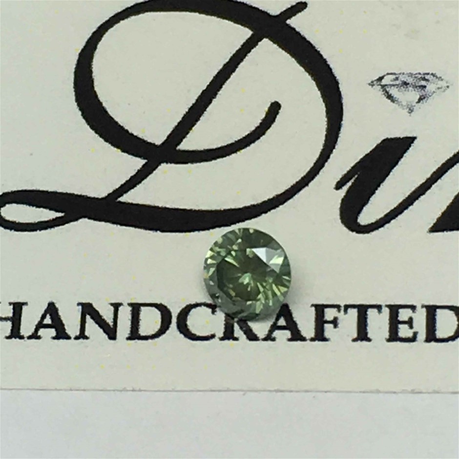 0.13ct One Stone Green Diamond Round