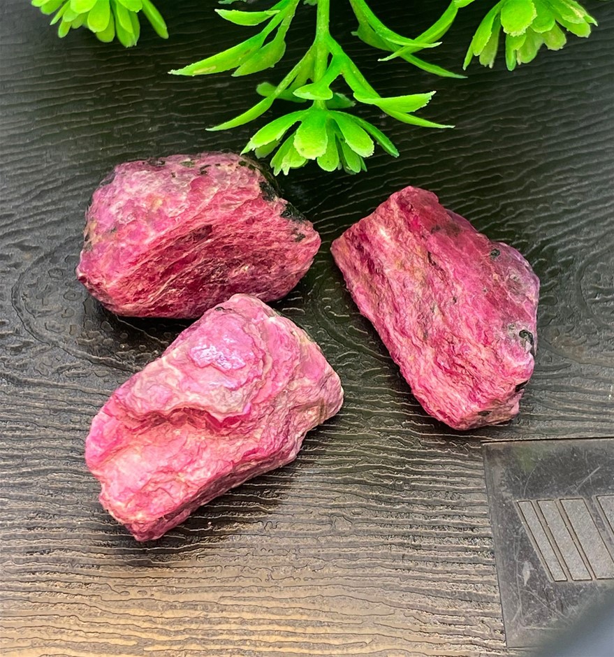 82.90 CT Lovely Reddish-Pink Natural Ruby Chunks Auction (0016-2575198 ...
