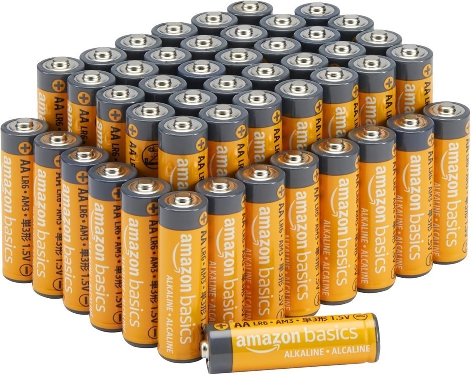 AMAZON BASICS 48 Pack AA High-Performance Alkaline Batteries, 10-Year Shelf