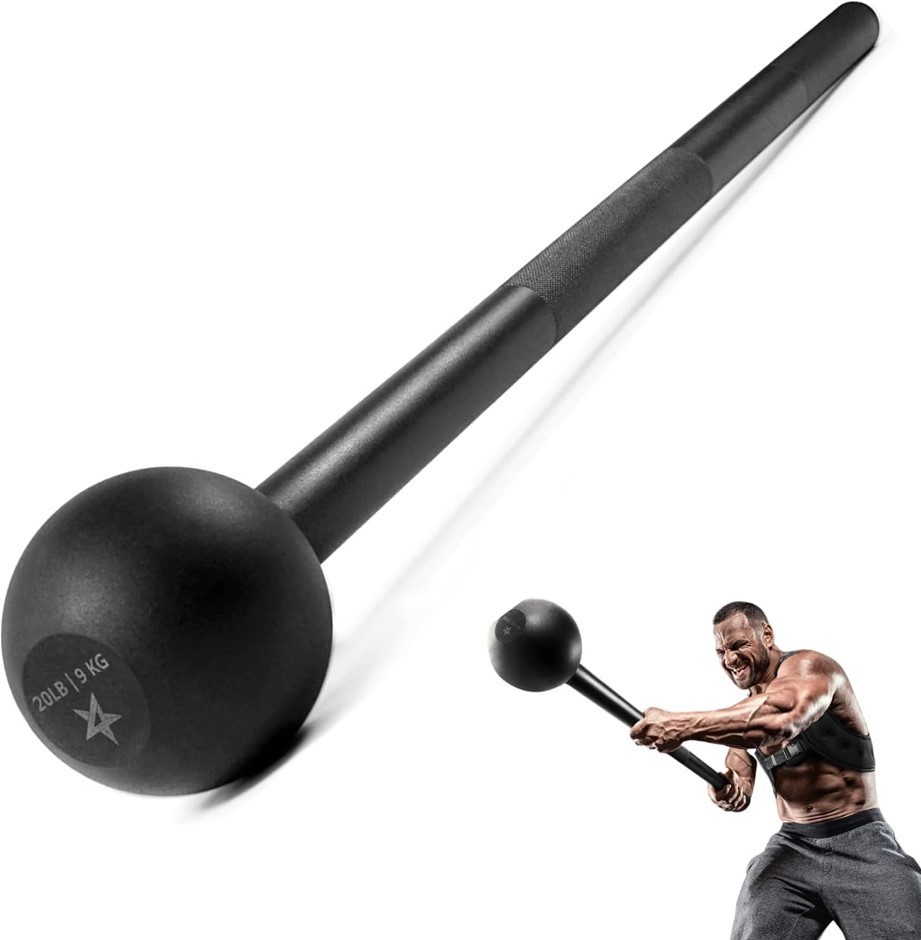 YES4ALL Steel Mace Bell for Strength Training - Support Full Body, Muscles,