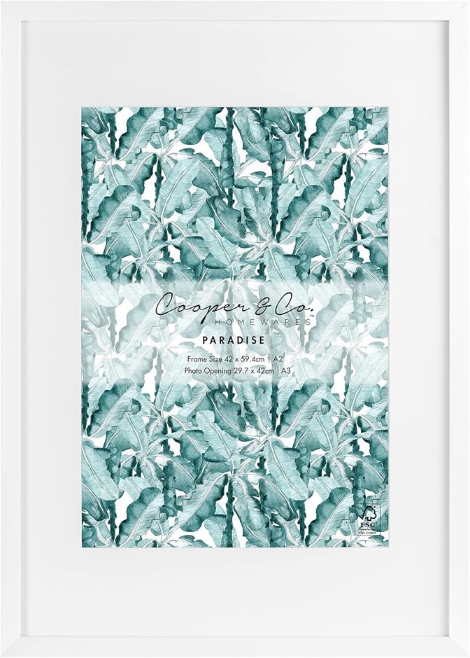 COOPER & CO. Premium Paradise Wooden Photo Frame, 42 x 59.4cm Matt to 29.7