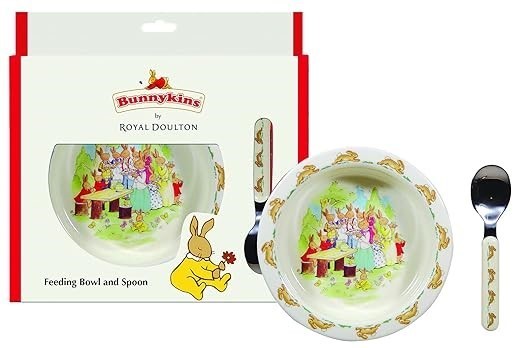 BUNNYKINS Running Bunnies Feeding Bowl and Spoon Set,TTM-35