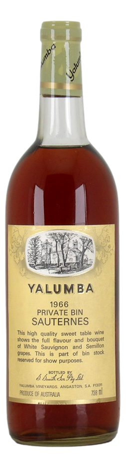 YALUMBA Private Bin Sauternes 1966 (1x 738mL), Barossa Valley. 5* Prov