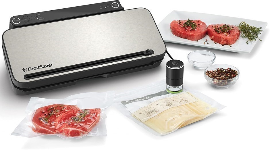 FOODSAVER Controlled Multi Seal Machine, Includes Vacuum Steel Bags, Stainl
