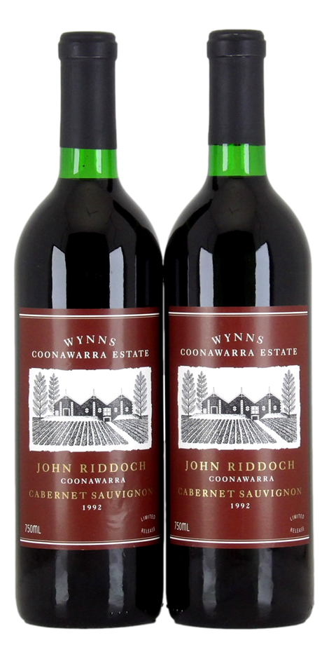 WYNNS ESTATE John Riddoch Cab Sauv 1992 (2x 750mL), Coonawarra. 5* Prov