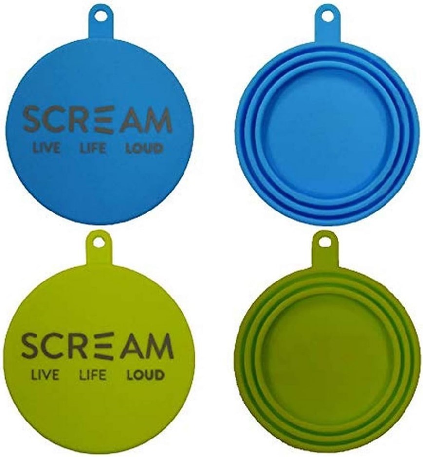 3 X SCREAM Silicone Pet Food Can Cover, 2Pk. (6 Can Covers Altogether).