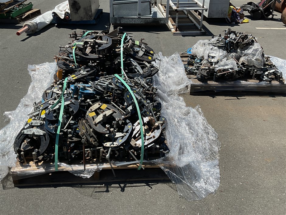 <p>Qty Assorted Pipe Clamps 2” - 6” x 3 Pallets</p>