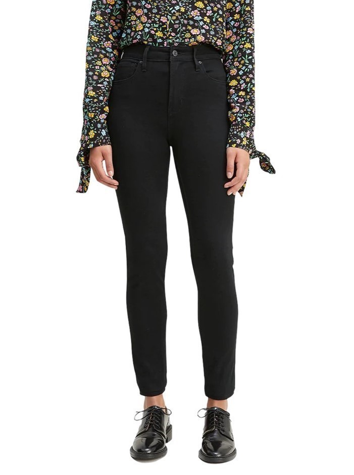 LEVI'S Women's 721 High-Rise Skinny Jeans, Size 28x30, Cotton, Black, 18882