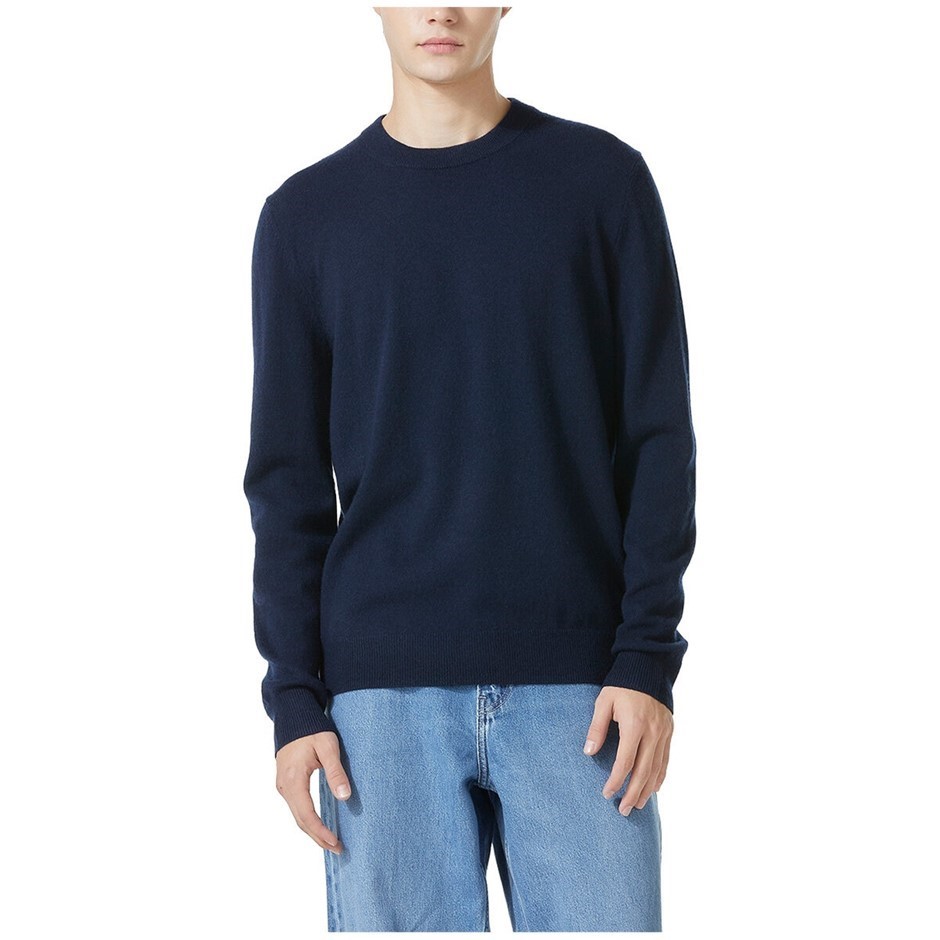 LYDIA VINE Men's Merino Wool Sweater, Size S, 100% Wool, Navy. Buyers Note