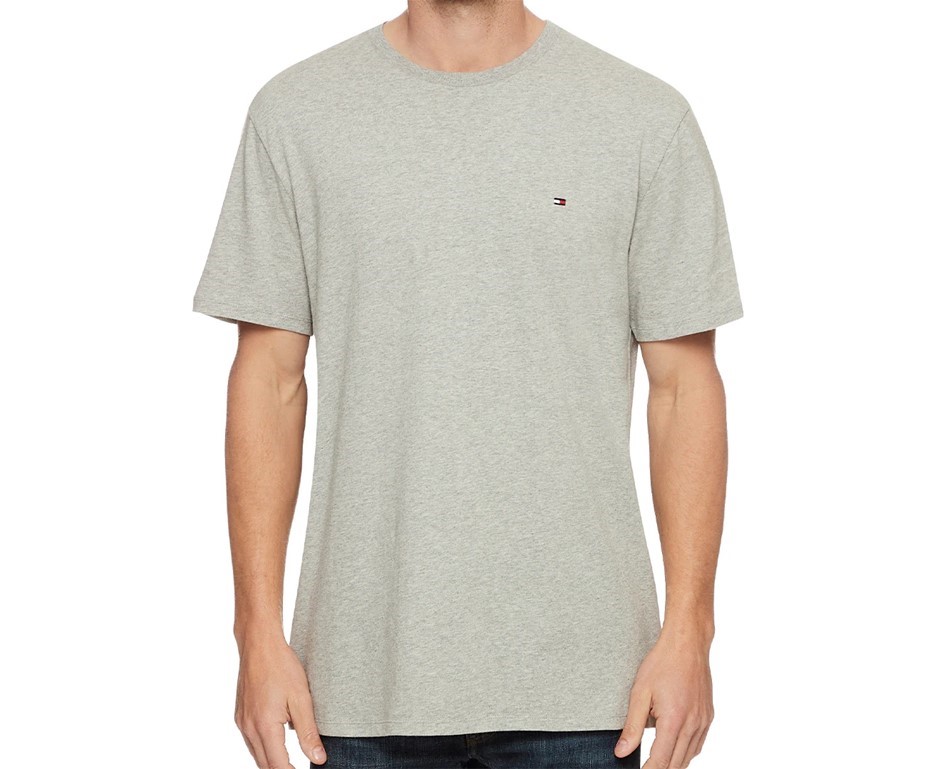 TOMMY HILFIGER Men's Nantucket S/S Tee, Size S, 100% Cotton, Grey Heather (