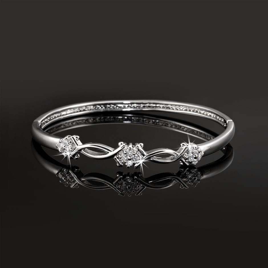 Designer Crisscross Bangle Featuring Crystals by Swarovski®