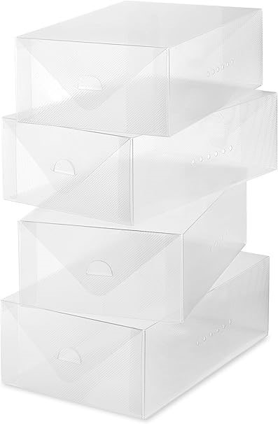 2 x Whitmor Clear Vue Women's Shoe Box, S/4