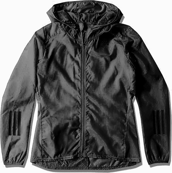 ADIDAS FMF62 Women's Running Parka Response Hooded See-Through Jacket, Blac
