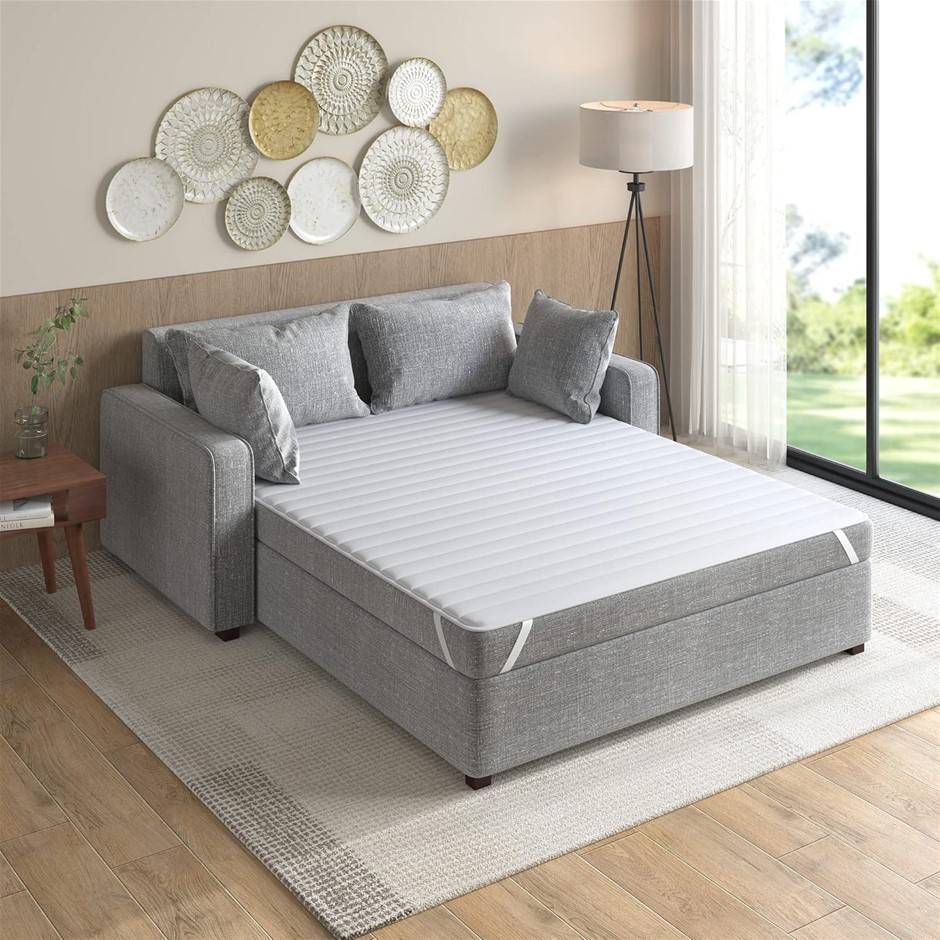 MADISON PARK Essentials Frisco Microfiber Sofa Bed Pad, 54 x 72, White.