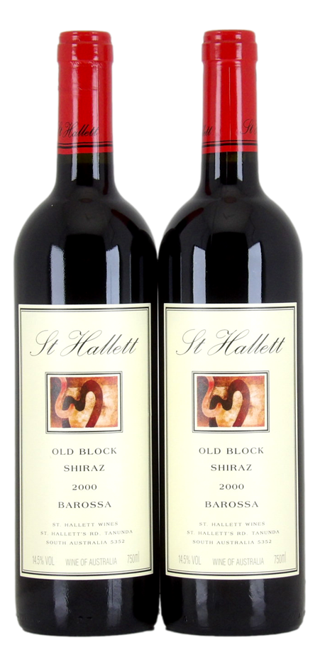 St Hallet Old Block Shiraz 2000 (2x 750mL), Barossa. 5* Prov