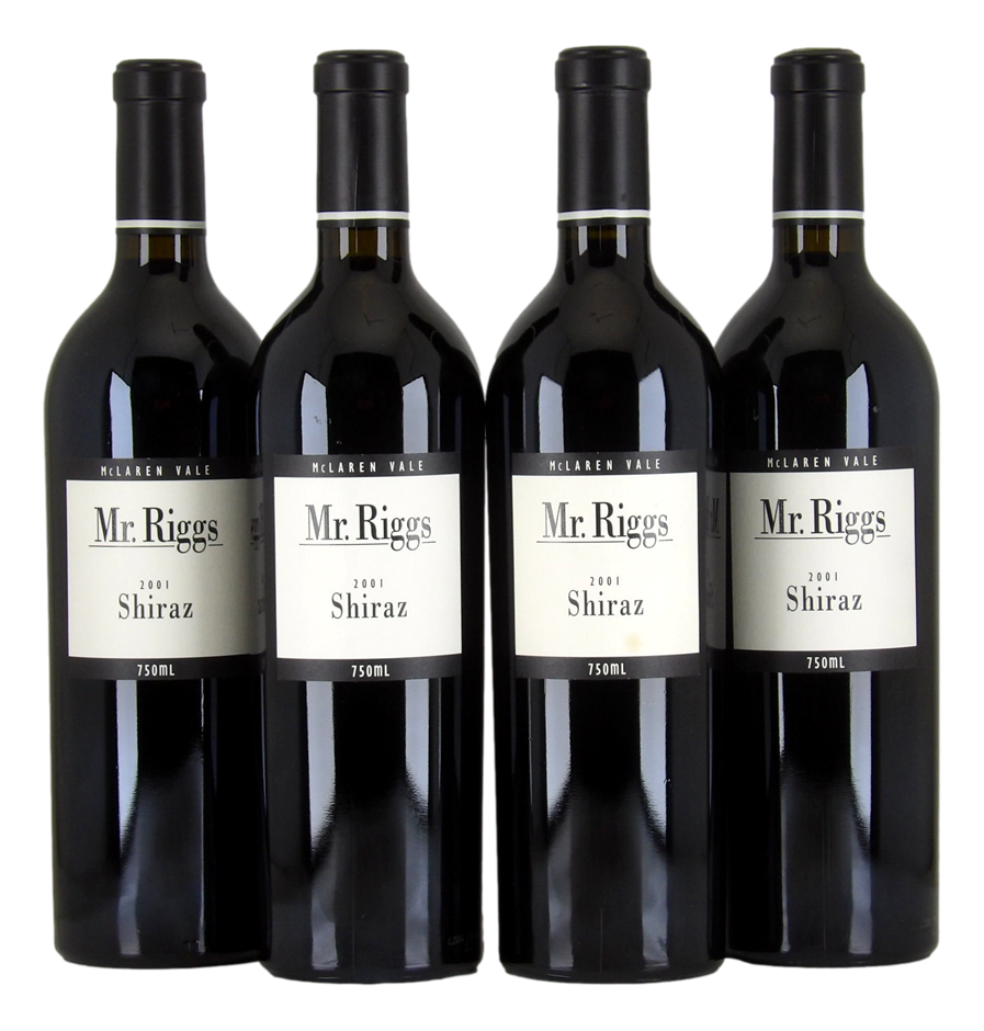 MR RIGGS Shiraz 2001 (4x 750mL), McLaren Vale. 5* Prov
